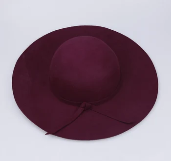 2017 Nou Pălării pentru Femei Vintage Lână Simțit Sfărâmare Margine Largă Cloche Floppy Sus Capace