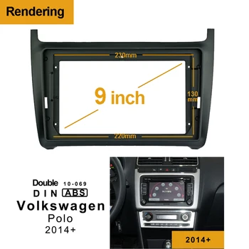 1/2Din Car DVD Singurul Cadru Audio Montarea Adaptorului de Bord Tapiterie Angel Panoul de 9 inch Pentru Volkswagen POLO+ Dublu Din Jucător de Radio