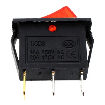 10 Buc 3 Ac SPST Rosu Neon Lumina On/Off Comutator Basculant AC 250V/10A 125V/15A