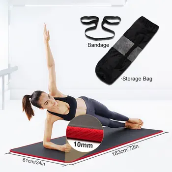 10mm grosime non-alunecare PVC negru mat yoga de înaltă calitate NRB potrivit pentru sală de gimnastică acasă de fitness Pilates ameliorator cauciuc natural yoga mat
