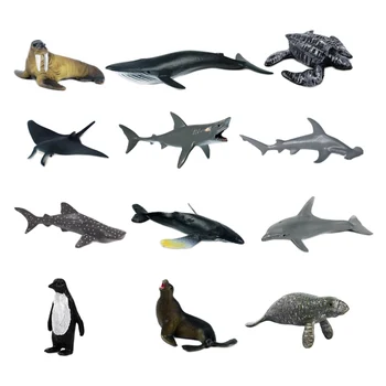 12 Pachete de Natura Realist Sea Life din PVC Model Animal Acvariu Jucării pentru Preșcolari