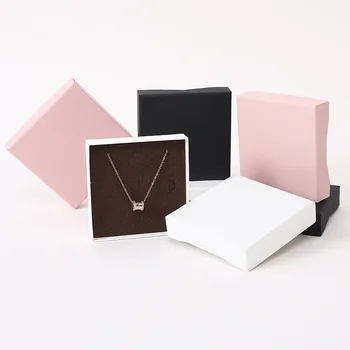 12pcs Pătrat organizator de bijuterii cutie de Inel de Logodna Pentru Cercei Colier Bratara Display Cutie de Cadou Titularul Negru Roz alb