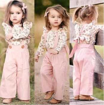 2 BUC Toddler Copii Baby Girl Haine de Iarnă Florale Topuri+Pantaloni General Costumele drăguț haine fata set Haine pentru Copii