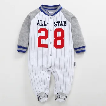 2018 Copil Nou-Născut Băieți Fata Salopetă De Primavara Toamna Pentru Copii Haine Cu Maneca Lunga Baseball Uniforme, Salopete, Pijamale De Bumbac