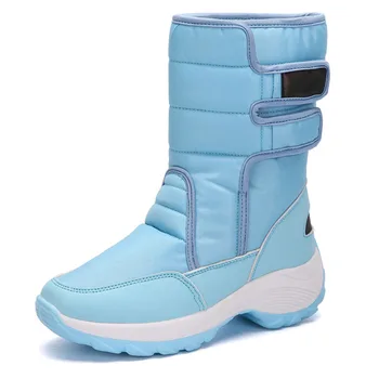 2019 Iarna pentru femei de Moda pantofi Respirabil fund Gros de blană caldă de la Jumătatea Vițel Pană Pantofi impermeabil plus dimensiune zapatos de mujer