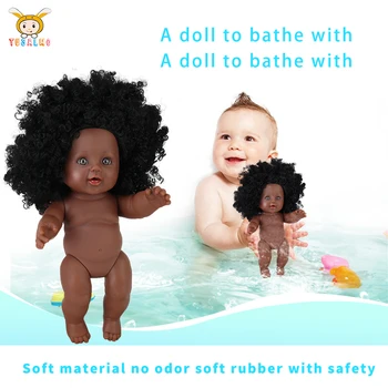 2020 negru papusa afro 30cm de 12 țoli renăscut boneca pop păpuși copil nou-născut plin de silicon baby doll în viață jucărie poupee fete jucarii