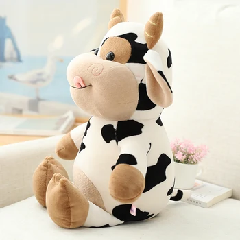 2020 Nouă Vacă de Pluș Jucărie Drăguț Vite de Pluș Umplute Animale Bovine Papusa Moale Jucarii Copii Cadou de Ziua de nastere pentru Copii