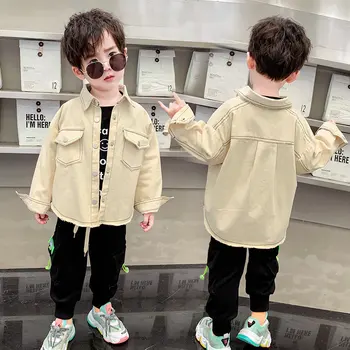 2020 Primavara Toamna cu Maneca Lunga Tricouri pentru Copii pentru Baieti Tricou cu Buzunare de Înaltă Calitate de Moda coreeană Băiat Haine de Copil de Varsta 2-9 T