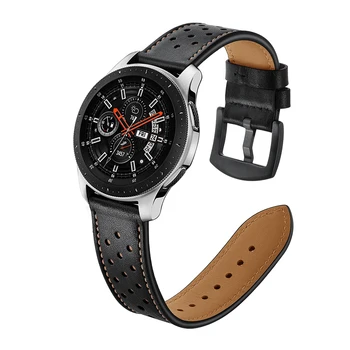 20mm 22mm Piele Watchband pentru Samsung Galaxy Watch 42mm 46mm versiunea Maro Negru Găuri de Înlocuire Curea de Brățară Band