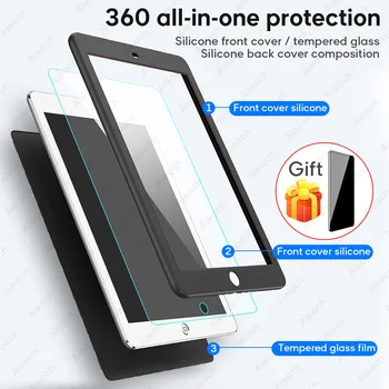 360 Full Caz Acoperire Pentru iPad Air 1 2 3 Caz Cu Ecran Protector Subțire de Silicon rezistent la Șocuri Caz Pentru iPad Pro 10.5 Aer 2019 Funda
