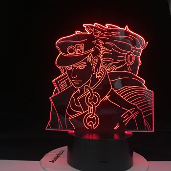 3D JOTARO STAR PLATINUM CONDUS ANIME LAMPA AVENTURA BIZAR JOJO LUI Lumină de veghe Led cu Senzor Tactil Colorat Veioza pentru Decor Acasă