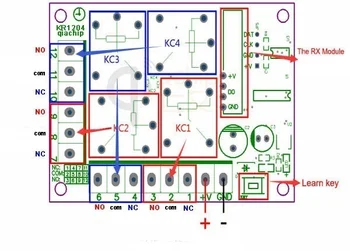 433MHZ Universal Wireless de Control de la Distanță inteligent Comutator DC12V 4CH Releu Modul Receptor RF Emițătoare Lampa cameră fan Led DIY