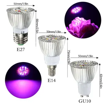 4buc/Lot Spectru Complet 28W LED-uri Cresc Light E27, E14, GU10 SMD5730 Planta Lampa Pentru Răsad de Legume Flori de Seră în Creștere Becuri