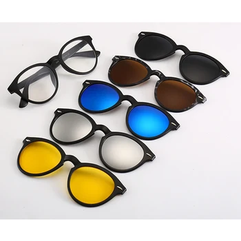 5 lentile Magnetice, ochelari de Soare Pentru Barbati Femei Ochelari 5 in 1 Clip Oglindă ochelari de Soare Polarizat Noapte Viziune Ochelari Oculos Gafas