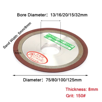 75/80/100/125mm 150Grit de diamant de slefuire disc de ascutit Roata de Diamant de Slefuire de Tungsten din Oțel de Frezat Instrument de Carburi Metalice