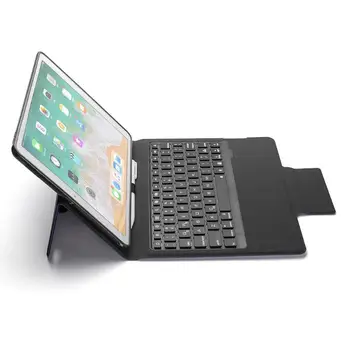 78 Chei Caz din Piele cu Tastatura Bluetooth Flip Cover Wireless Iluminare Tastatura pentru Tableta iPad 10.2 inch 2019