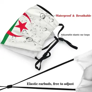Algeria Flag Masca Praf Reglabil Tipărite Masca De Fata Capac Protecție Unisex Pentru Adulti Respirator Gura-Mufla
