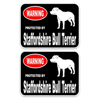 Aliauto 2 X Avertizare Autocolant Auto Staffordshire Bull Terrier protecție Solară rezistent la apa Decal PVC de Înaltă Calitate de Animale,15cm*11cm