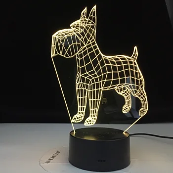 Basset Hound Dog Lampa de Birou Noptiera Iluzia 3D 7 Culori Schimbare Camera Lampă Decorativă Copil Copil Copil Kit Lumina de Noapte LED-uri de Câine Cadou