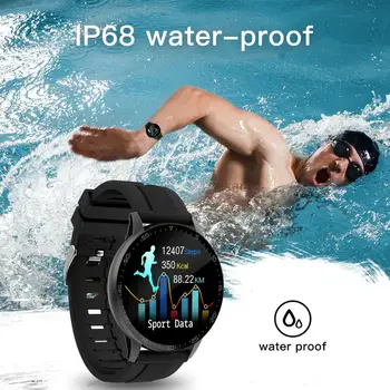 Bebinca W87 Ceas Inteligent Android Bărbați IP68 rezistent la apa Sports Tracker Heart Rate Monitor Somn Cadou pentru IOS
