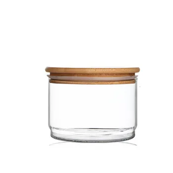 Borosilicată mare de sticlă transparentă rezervor de stocare Combinat bambus capac boabe de sigilat cutii handmade, cutii de ceai
