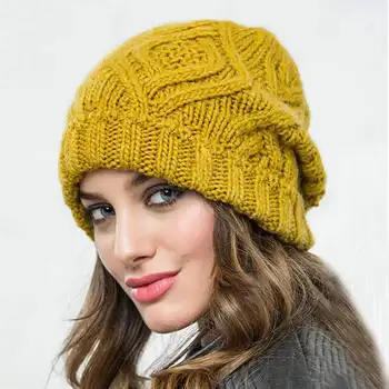 Casual pentru Femei Pălării de Lână Cașmir Căciuli Tricotate de Toamna Iarna Nou Brand de Trei Ori mai Gros 2020 Tricotate Fete Chelioși