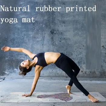 Cauciuc Natural de piele de căprioară Yoga Mat Imprimat 183*66 cm*1.5 mm Ultra-Subțire Pliante Anti-alunecare Decora Sudoare de Absorbție Yoga de Călătorie Portabil Mat