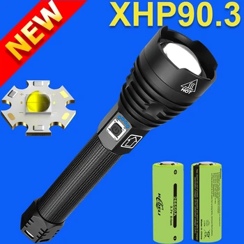 Cel mai puternic XHP90.3 LED lanterna Lanterna Tactice, Lanterne de mână lampa USB Reîncărcabilă 18650 P90 vânătoare Lanterna flash de lumină