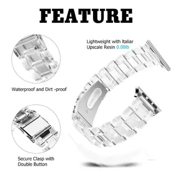Cele mai noi Brățară Watchbands pentru Apple Watch SE Seria 6 Benzi de 40mm 44mm Plastic Transparent pentru iwatch 6/5/4/3/2 38mm 42mm wirst