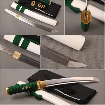 Complet Manual Pliat Oțel Japonez Tanto Full Tang Sabie De Samurai Cuțit Ascuțit Magnific Metal Decor Acasă
