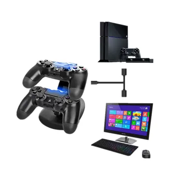 Controler Încărcător Dock LED Dual USB PS4 Stand de Încărcare Leagăn pentru Sony Playstation 4 PS4 / PS4 Pro /PS4 Slim Controller A9.29