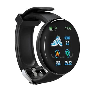 D18 Smartwatch de Fitness Ceasuri Ceas Inteligent Bărbați Femei Tensiunii arteriale Pas Cronometru pentru IOS Android Brățară Inteligent