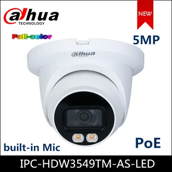 Dahua Nou Plin de culoare IP Camera 5MP WizSense 3 Serii Cald LED Ochi de Rețea poe Camera IPC-HDW3549TM-CA-LED-uri built-in Microfon