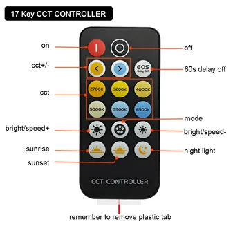 DC5V 24V LED-uri CCT Controller RGBW 17 Taste 28 Cheie RF Telecomanda Pentru 2835 5050 3528 LED Strip