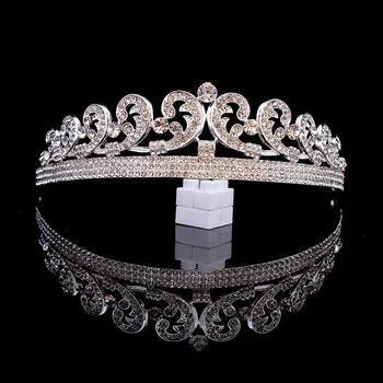 De Lux Diadema Mireasa Cristal Stras Tiara Nunta Lui Kate Middleton, Printesa Coroana Europeană De Păr Bijuterii Accesorii Piesă Cap