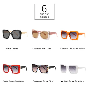 DECI&EI de Moda Supradimensionat Pătrat ochelari de Soare pentru Femei Vintage Gri Gradient Bărbați Ochelari de Soare Nuante UV400