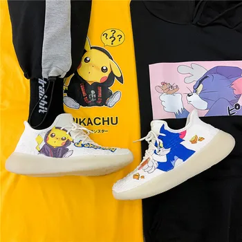 Desene animate anime 350 de sport de nucă de cocos pantofi de moda pentru bărbați și femei, casual, plasă de pantofi pentru bărbați alb respirabil confortabil pantofi de funcționare