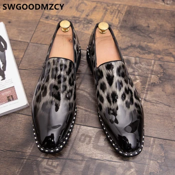 Designer De Pantofi Pentru Bărbați Clasice Elegante Barbati Pantofi Formale Coafor Crocodil Mocasini Barbati Pantofi De Partid Leopard Rochii De Seara Ayakkabi