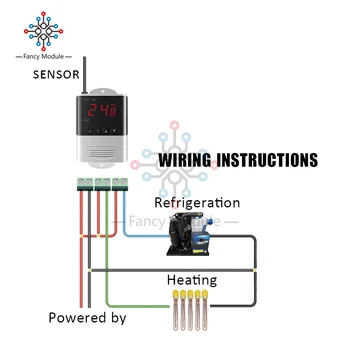 Diymore Termometru Higrometru AC 110 -220V LED-uri de Afișare Temperatură și Umiditate Controller cu Senzor Sonda pentru Acvariu Incubator