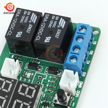 Dual LED Display DC Digital Controler de Temperatura Termostat Regulator de limita superioară / inferioară dublă ieșire releu comutator de control de 12V