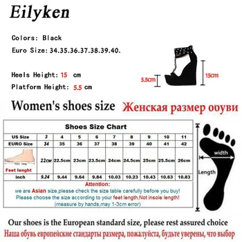 Eilyken 2021 Nou Gladiator Femei Sandale Tocuri Înalte de Moda Sandale Platforma Lanțului de Pene de pantofi Pentru Femei