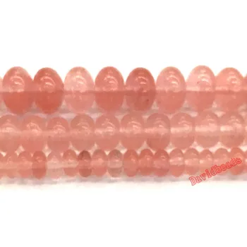 En-gros de culoare Roz Cherry Cuarț Margele Piatra Naturala Distanțier Rondelle Margele Pentru Bijuterii DIY Brățară Farmec