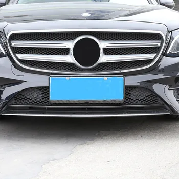 Fibra de Carbon, Plastic ABS partea de Jos Fata Grătar Grila Bara de sus a Capacului Ornamental Pentru Mercedes Benz E Class W213 2017-2019