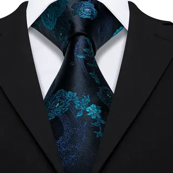 Floral Albastru De Mătase Cravata De Moda Lega Set Batista Butoni Cravata Cravata Pentru Barbati Nunta Petrecere De Afaceri Cadou De Barry.Wang