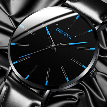 Geneva Bărbați Ceas De Lux, Curea Din Piele De Afaceri Ceasuri Cuarț Ceasuri Bratari Casual Romantic 2020 Analog Reloj Masculino