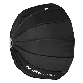Godox AD-S65S 65cm/ 25.6 în Portabil Adânc Parabolic Umbrela Softbox Godox de Montare Instalare Rapidă Argint Reflector pentru AD400 Pro