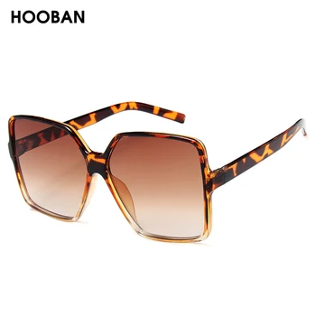 HOOBAN Moda Supradimensionat ochelari de Soare pentru Femei Brand Designer de Mare Cadru Doamnelor Ochelari de Soare Vintage de Conducere Leopard Ochelari de soare UV400