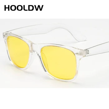 HOOLDW Noi Polarizate Clar ochelari de Soare Femei Cadru Transparent Viziune de Noapte Soare Glasse Oglindă Reflectorizantă Ochelari UV400 Ochelari