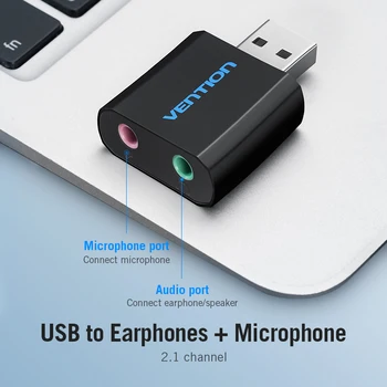 Intervenție placa de Sunet USB Interfață USB Audio pentru căști, Adaptor placa de Sunet pentru Mic Difuzor Laptop PS4 Calculator placa de Sunet Externa