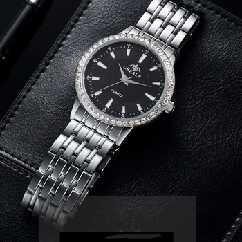 Iubitorii de lux Ceas cu Diamante Nou la Modă din Oțel Inoxidabil Curea Analog Cuarț Ceas de mână de Afaceri Simplu Cadou de Ziua Îndrăgostiților